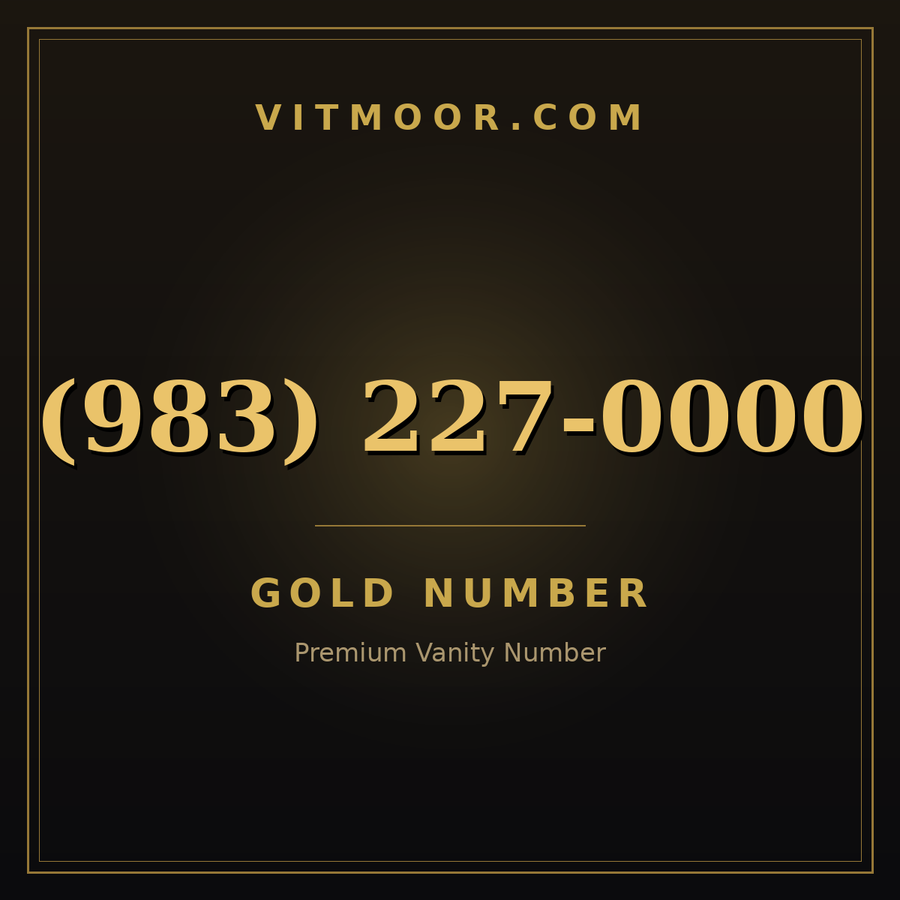VITMOOR Gold premium number (983) 227-0000