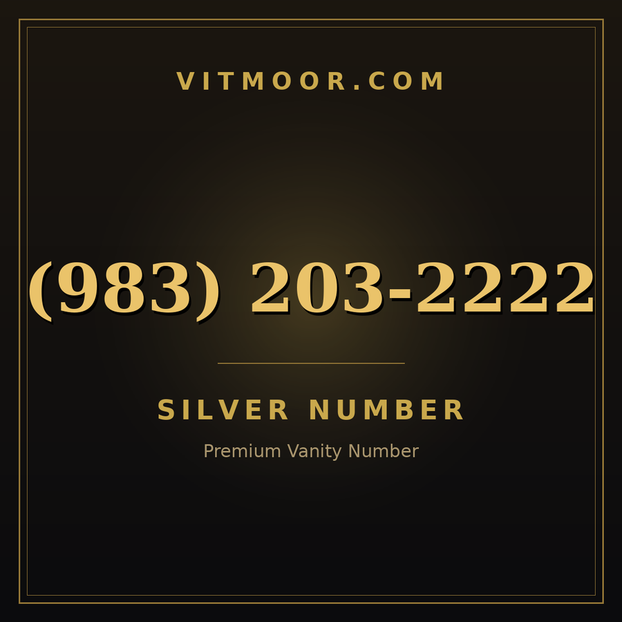 VITMOOR Silver premium number (983) 203-2222