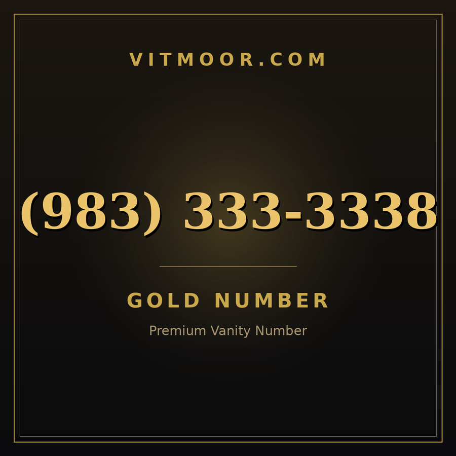 VITMOOR Gold premium number (983) 333-3338