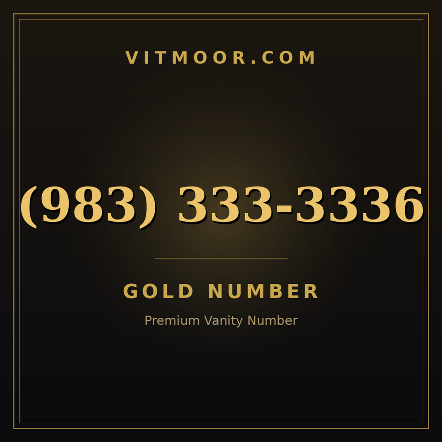 VITMOOR Gold premium number (983) 333-3336