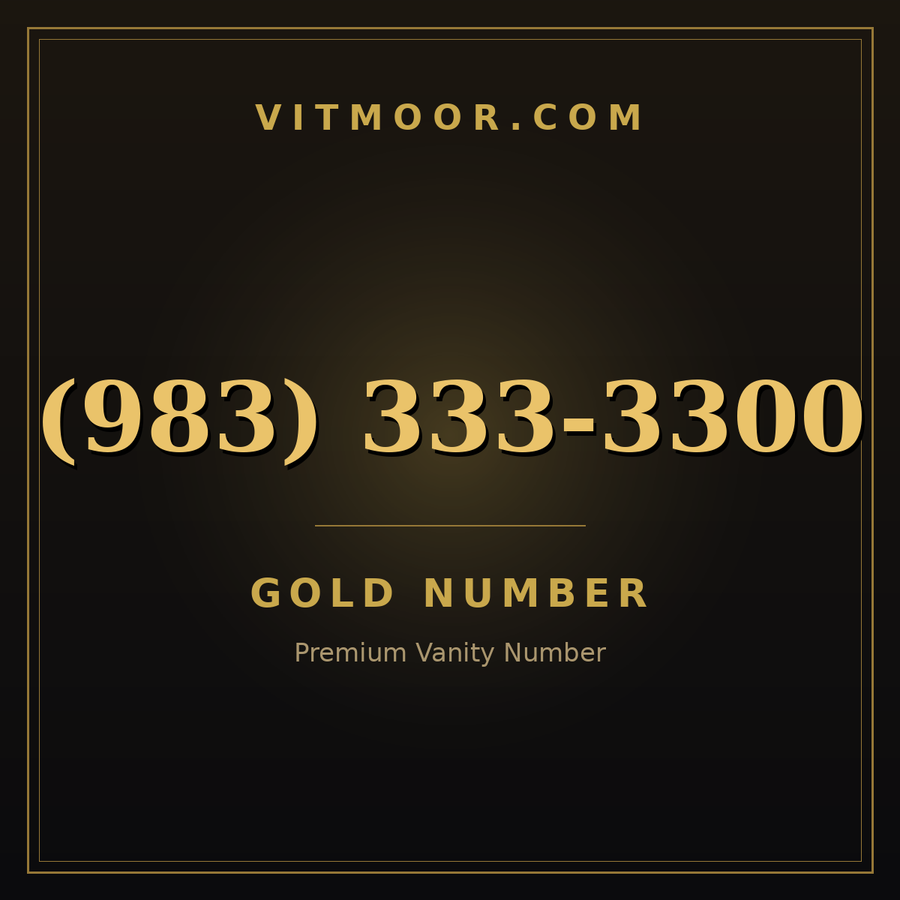 VITMOOR Gold premium number (983) 333-3300