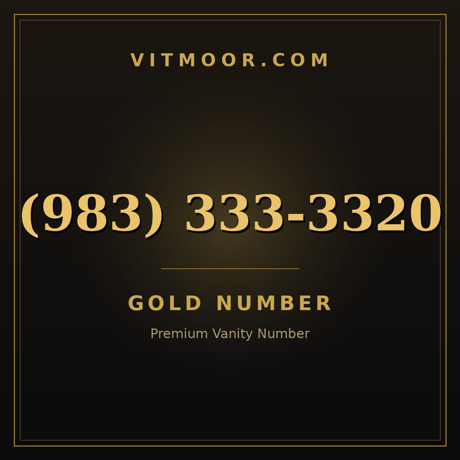 VITMOOR Gold premium number (983) 333-3320