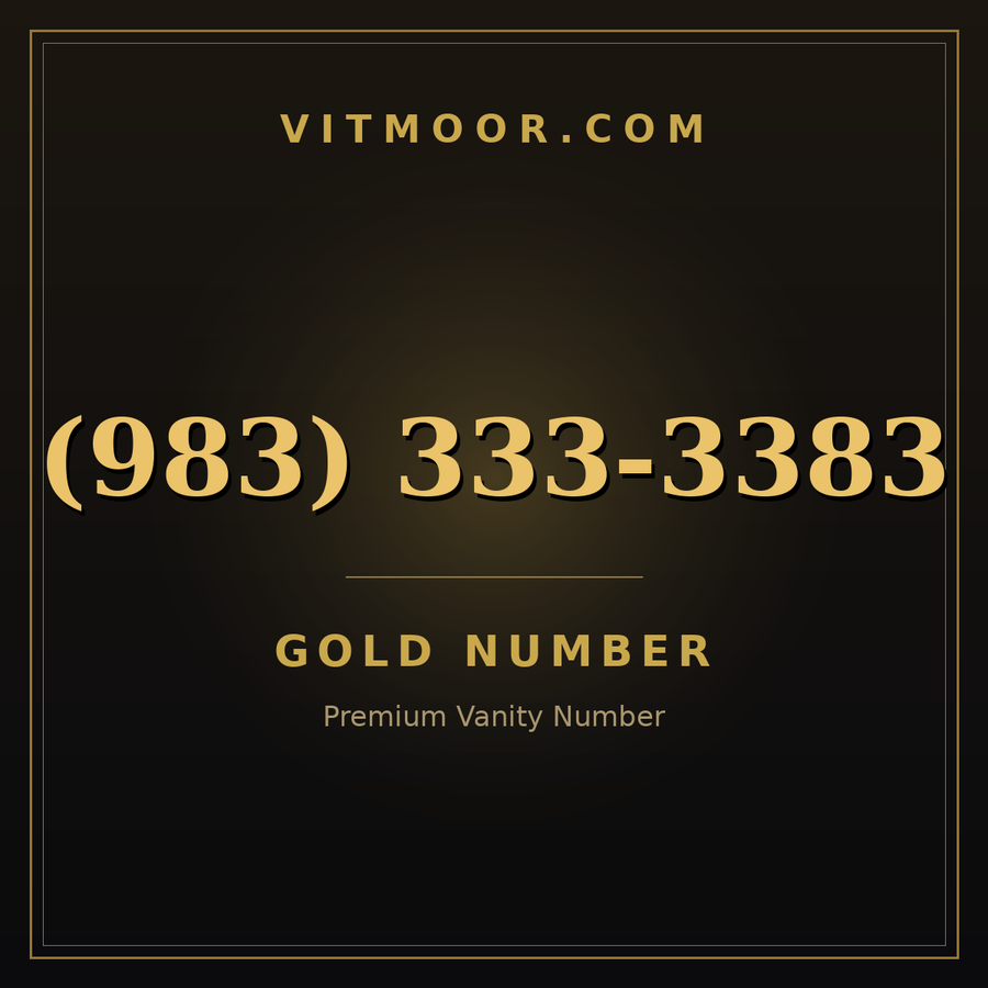 VITMOOR Gold premium number (983) 333-3383