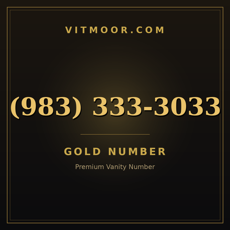 VITMOOR Gold premium number (983) 333-3033