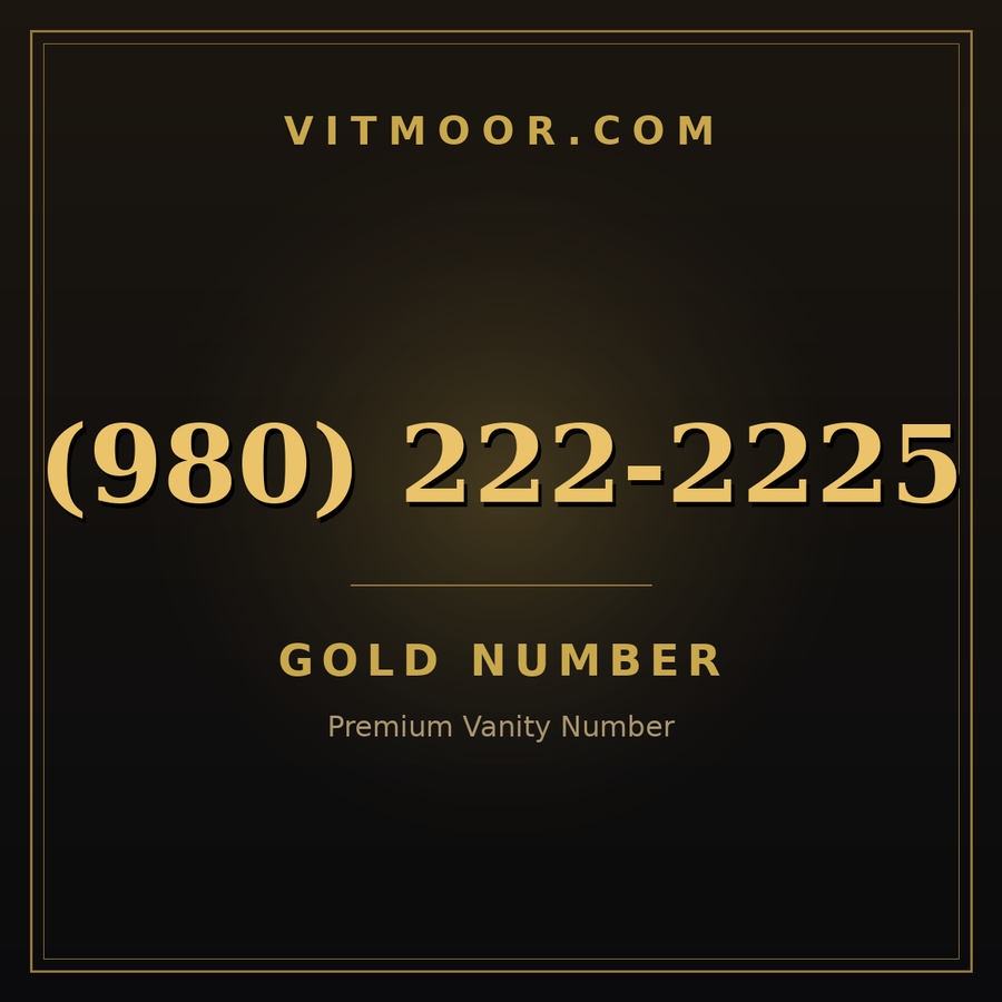 VITMOOR Gold premium number (980) 222-2225