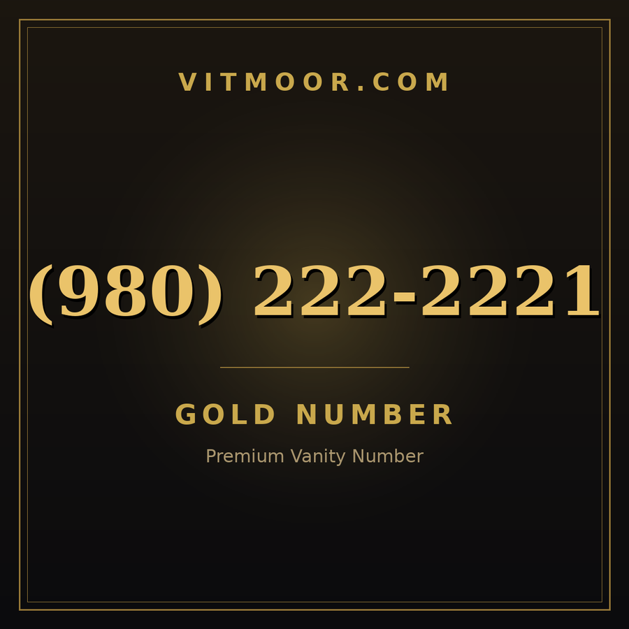 VITMOOR Gold premium number (980) 222-2221