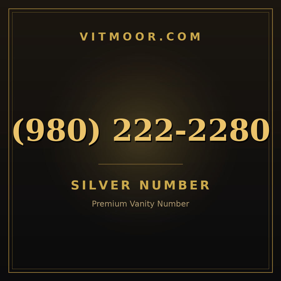 VITMOOR Silver premium number (980) 222-2280