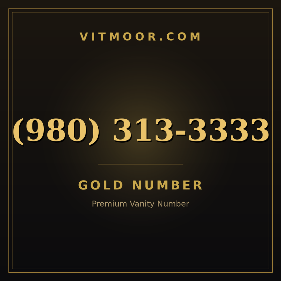 VITMOOR Gold premium number (980) 313-3333