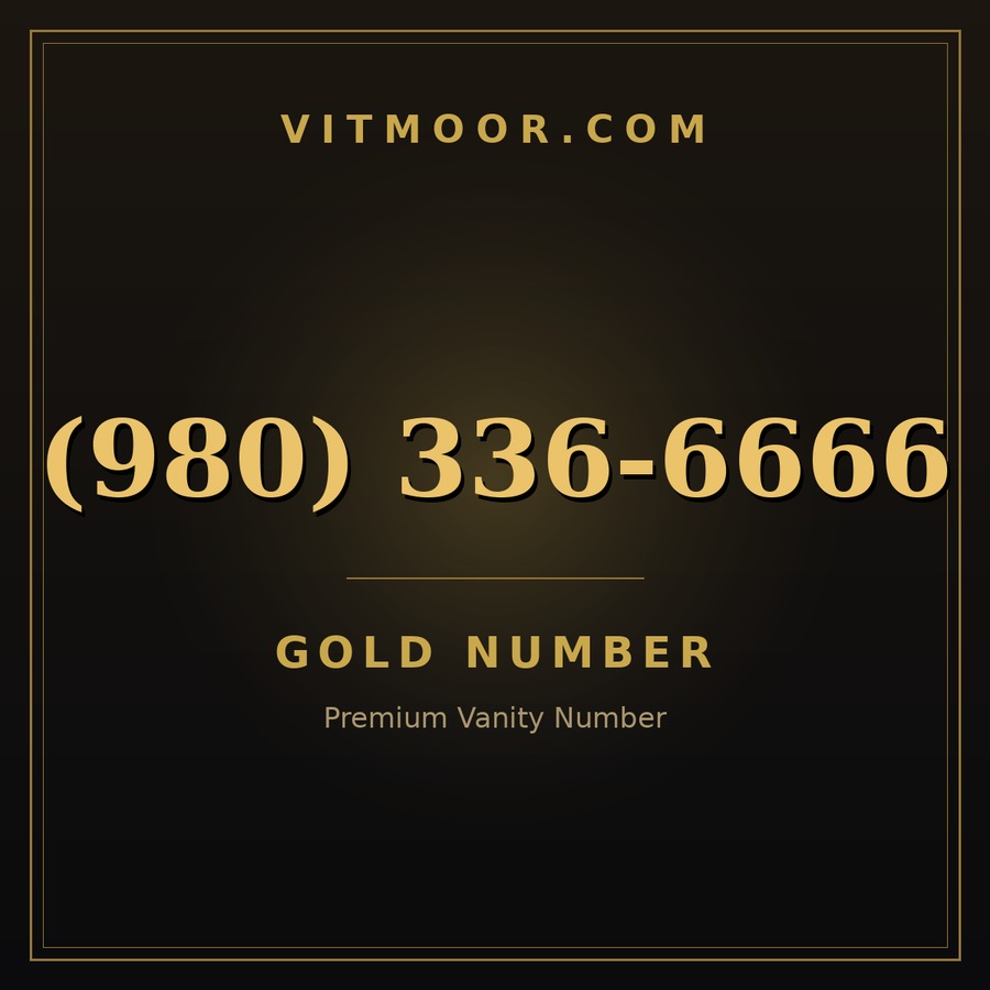 VITMOOR Gold premium number (980) 336-6666
