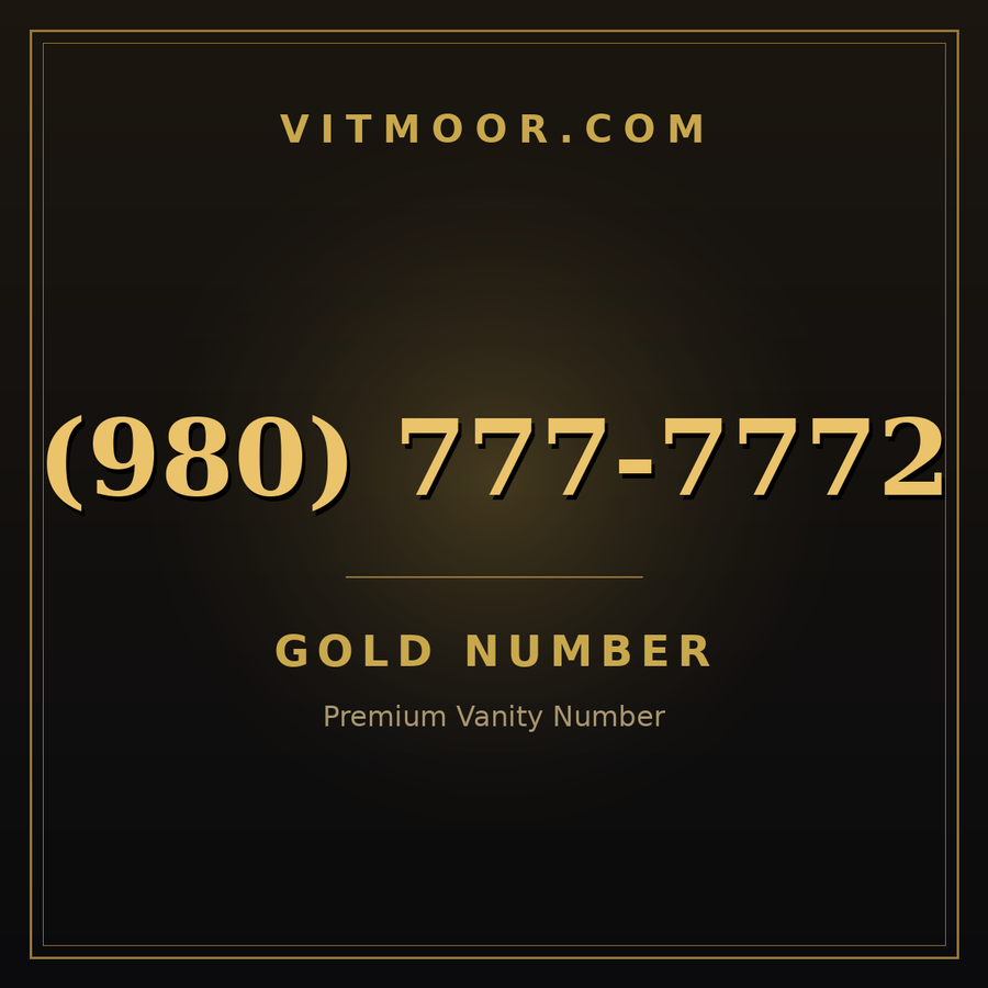 VITMOOR Gold premium number (980) 777-7772