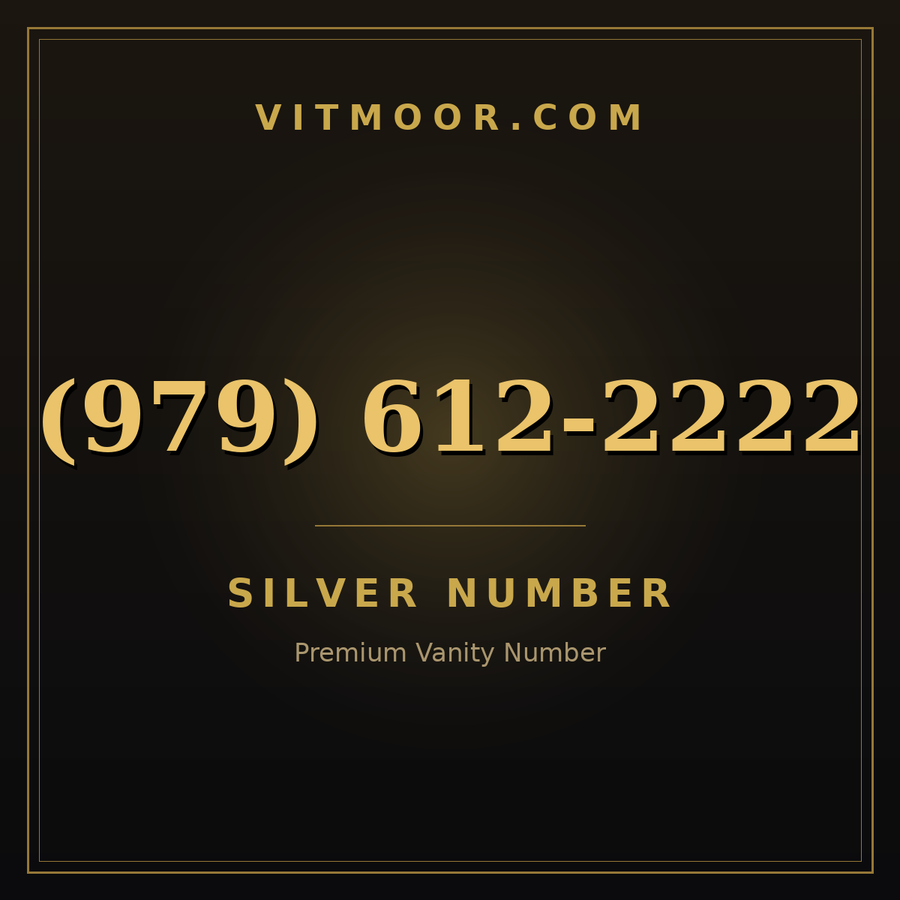 VITMOOR Silver premium number (979) 612-2222