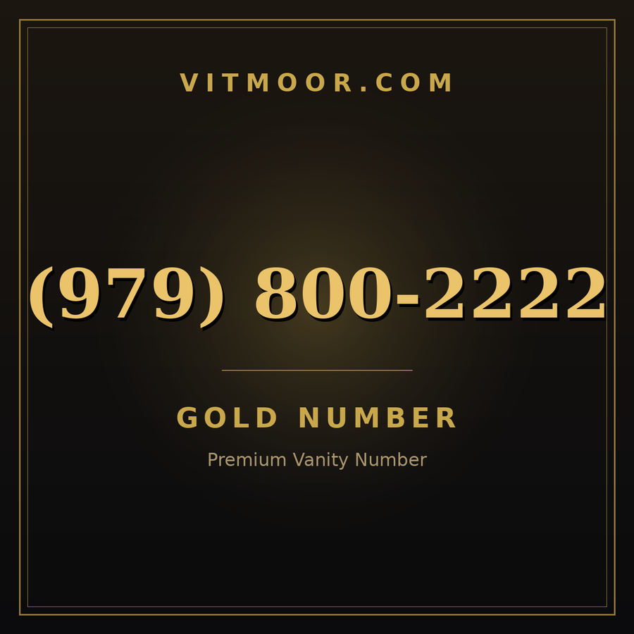 VITMOOR Gold premium number (979) 800-2222