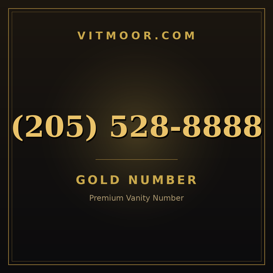 VITMOOR Gold premium number (205) 528-8888