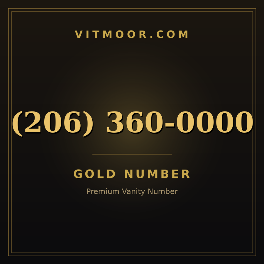 VITMOOR Gold premium number (206) 360-0000