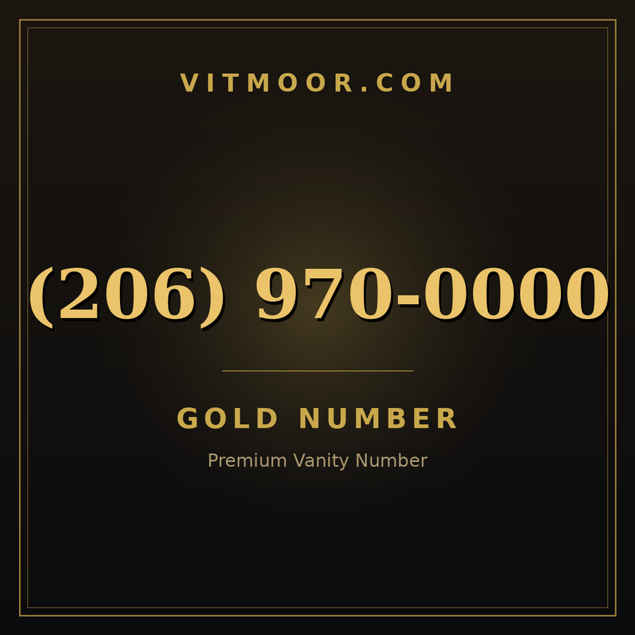 VITMOOR Gold premium number (206) 970-0000