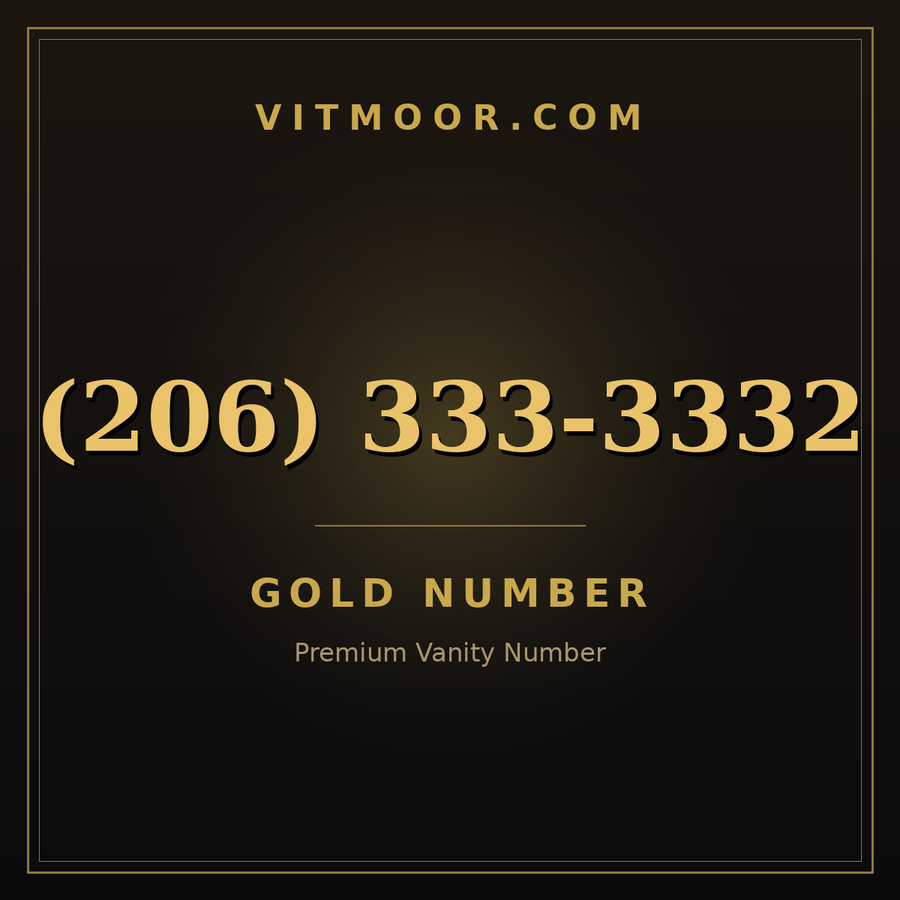 VITMOOR Gold premium number (206) 333-3332
