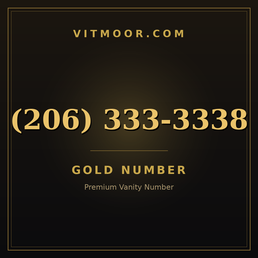 VITMOOR Gold premium number (206) 333-3338