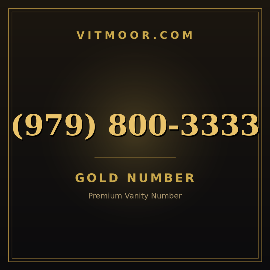 VITMOOR Gold premium number (979) 800-3333