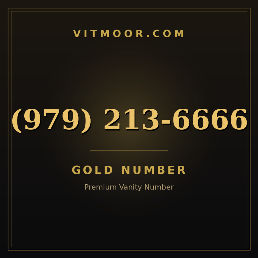 VITMOOR Gold premium number (979) 213-6666