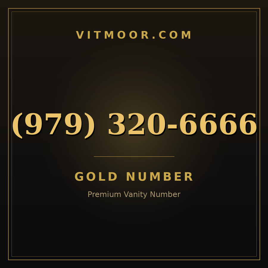 VITMOOR Gold premium number (979) 320-6666