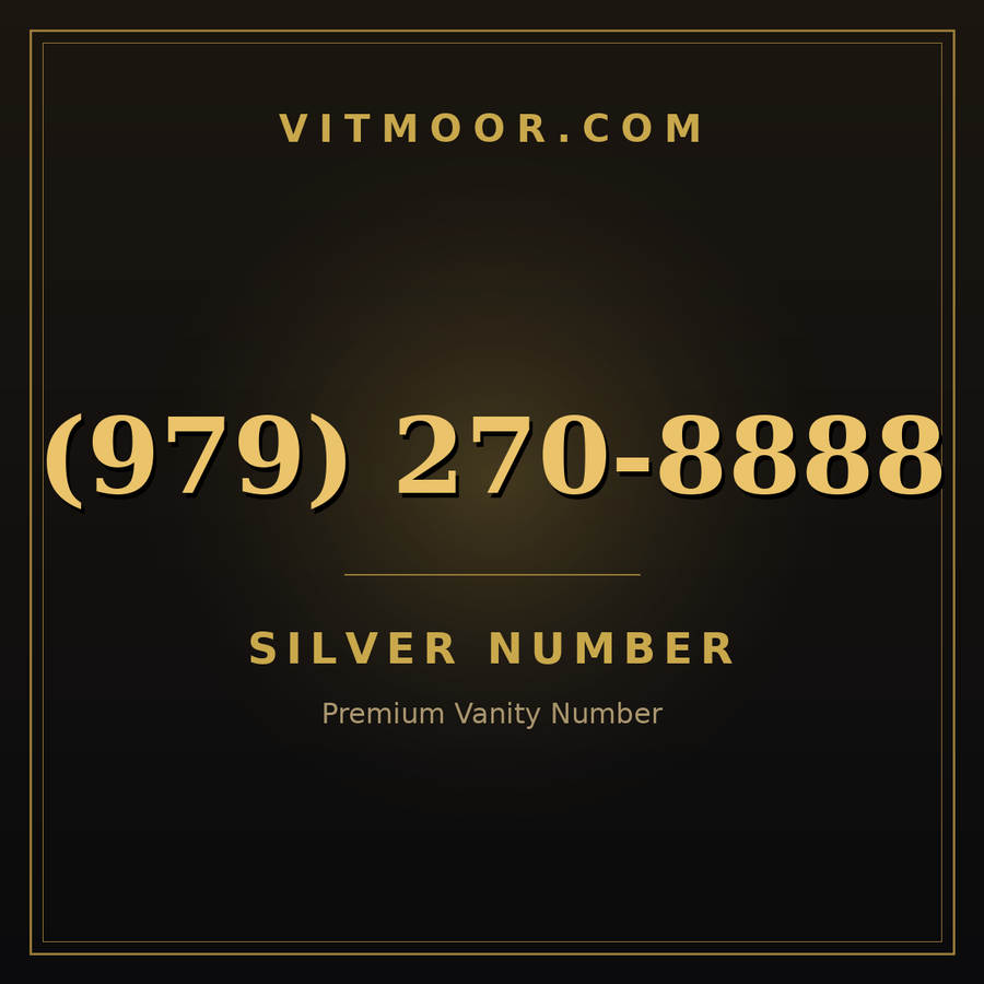 VITMOOR Silver premium number (979) 270-8888