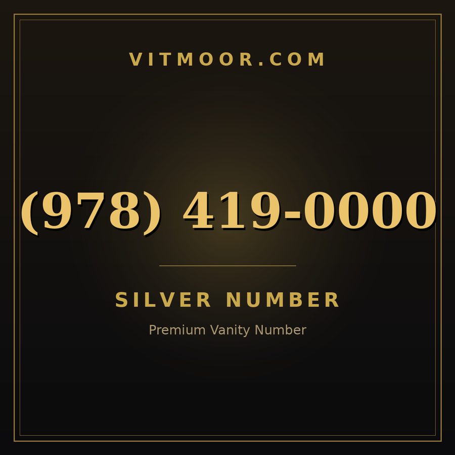 VITMOOR Silver premium number (978) 419-0000
