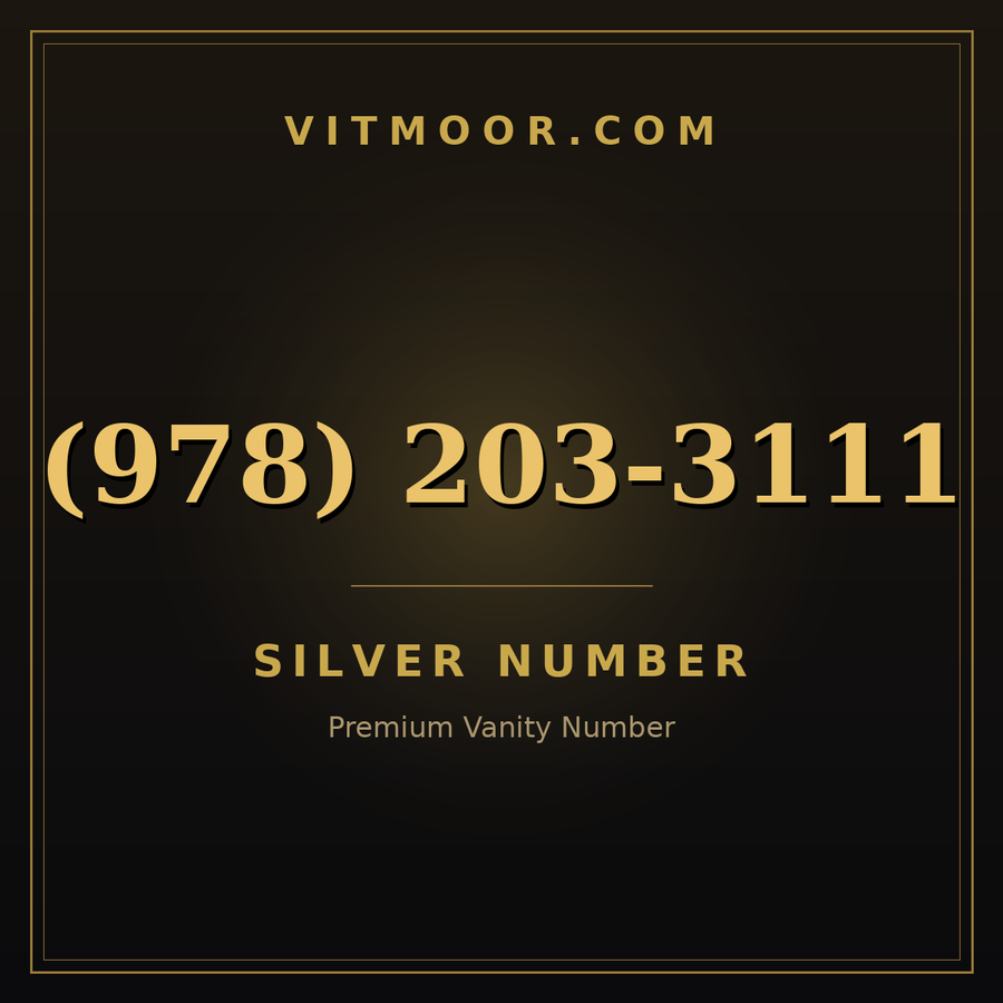 VITMOOR Silver premium number (978) 203-3111