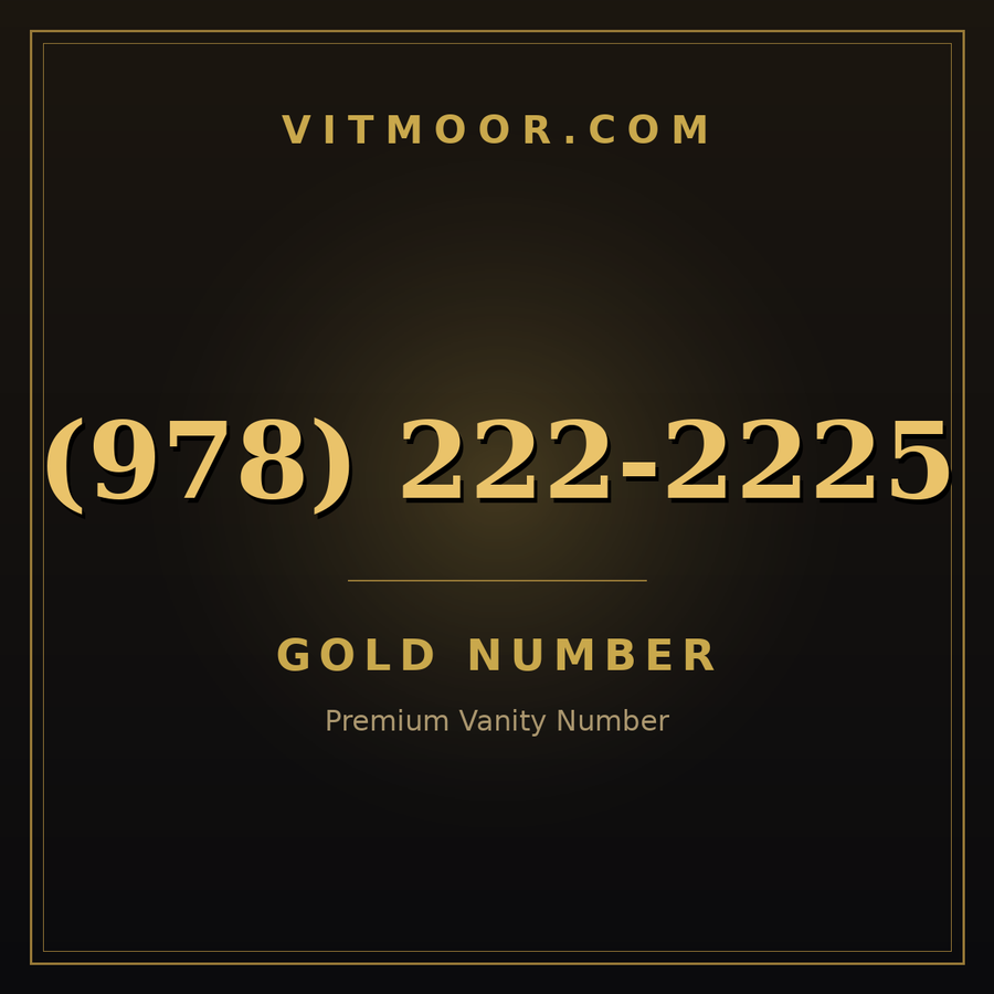 VITMOOR Gold premium number (978) 222-2225