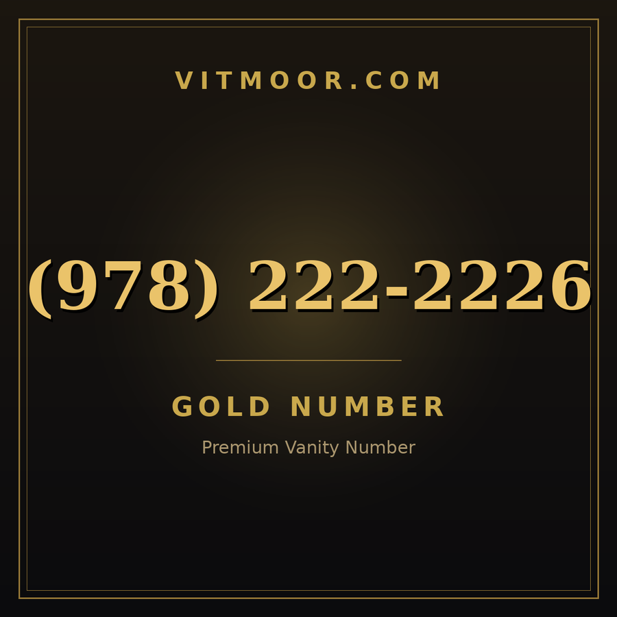 VITMOOR Gold premium number (978) 222-2226