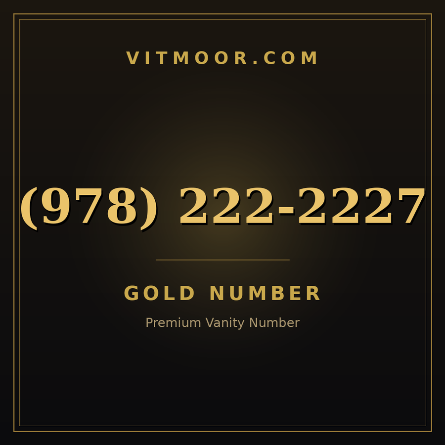 VITMOOR Gold premium number (978) 222-2227