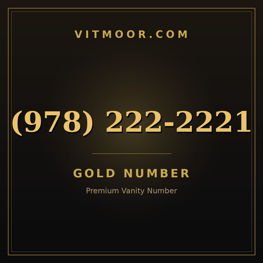 VITMOOR Gold premium number (978) 222-2221