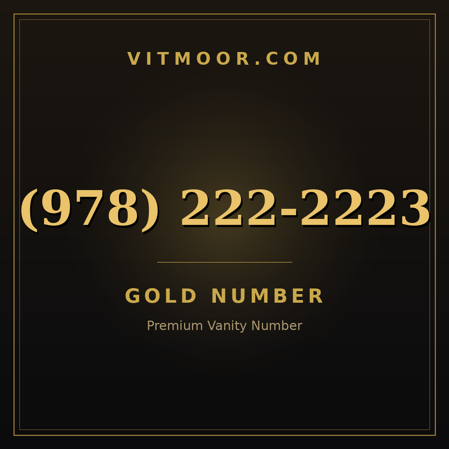VITMOOR Gold premium number (978) 222-2223