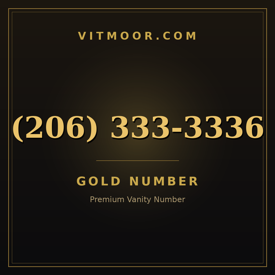 VITMOOR Gold premium number (206) 333-3336