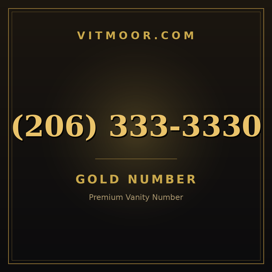 VITMOOR Gold premium number (206) 333-3330