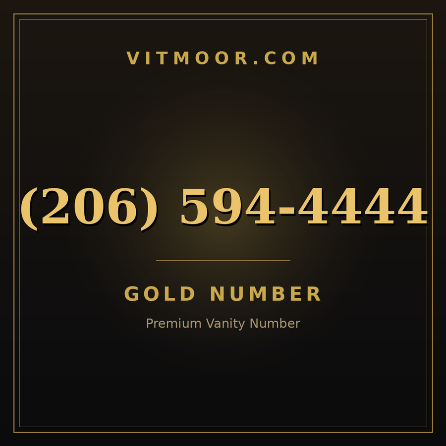 VITMOOR Gold premium number (206) 594-4444