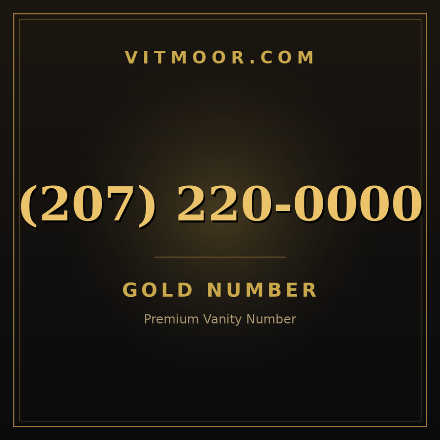 VITMOOR Gold premium number (207) 220-0000