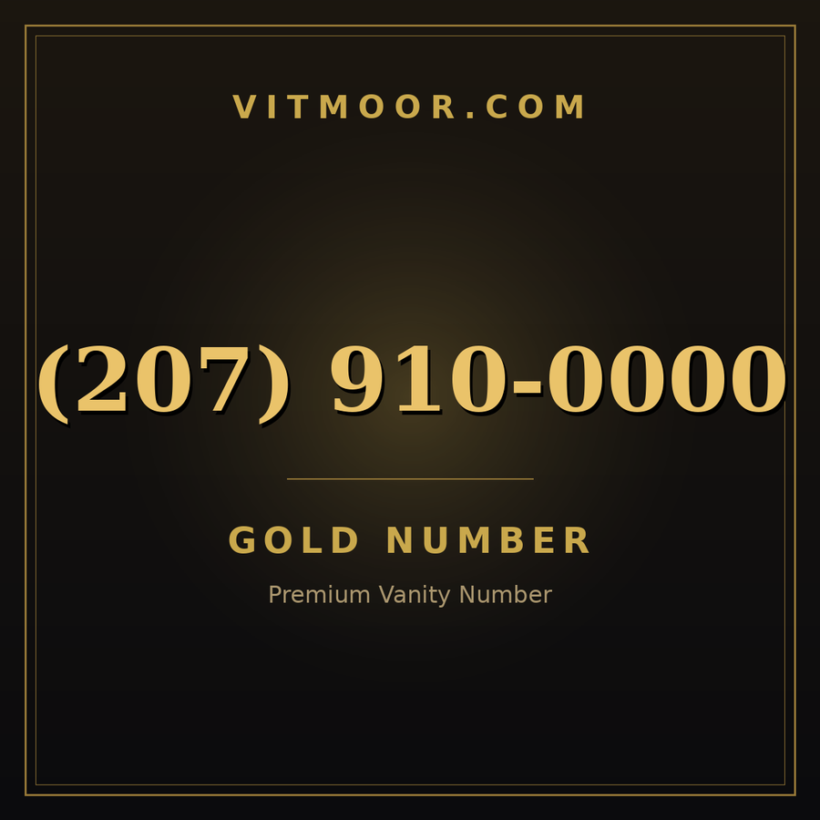 VITMOOR Gold premium number (207) 910-0000