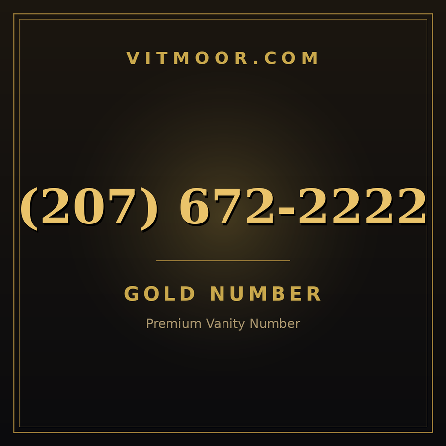 VITMOOR Gold premium number (207) 672-2222