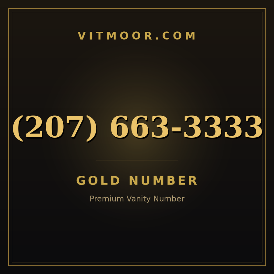VITMOOR Gold premium number (207) 663-3333