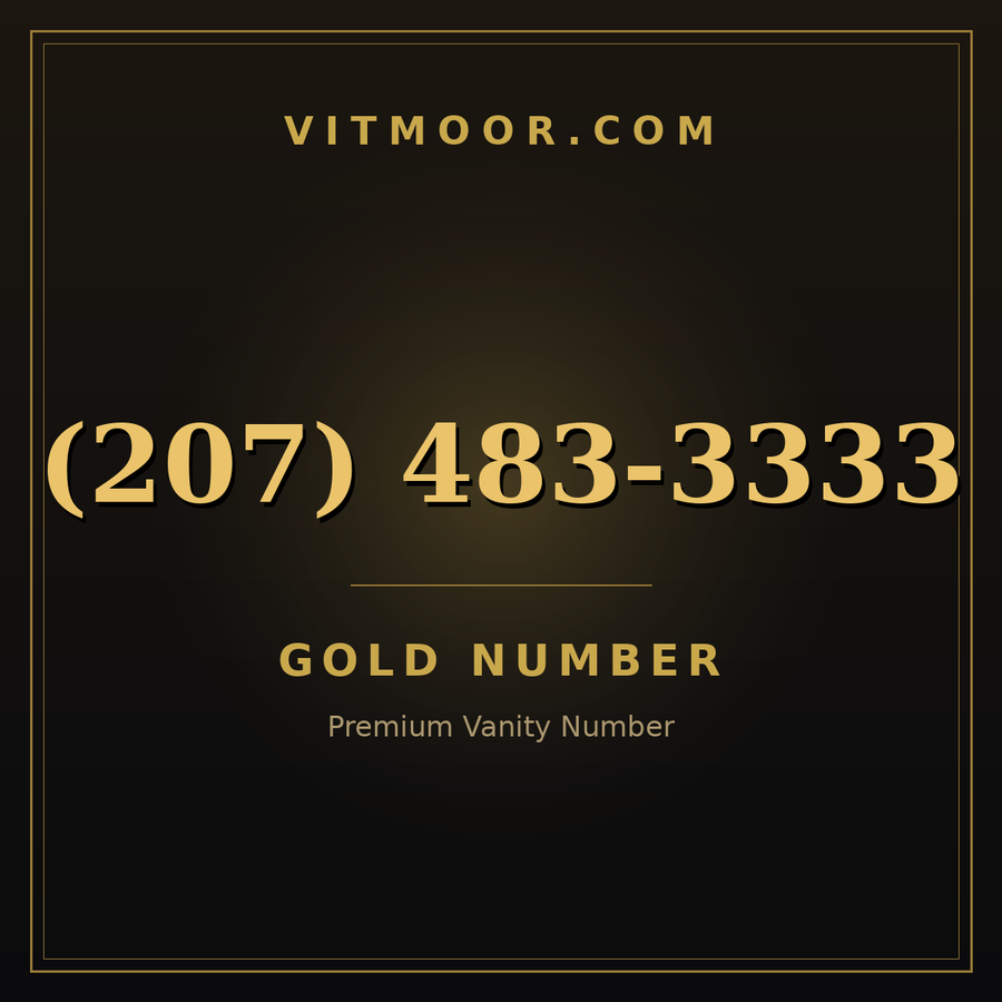 VITMOOR Gold premium number (207) 483-3333