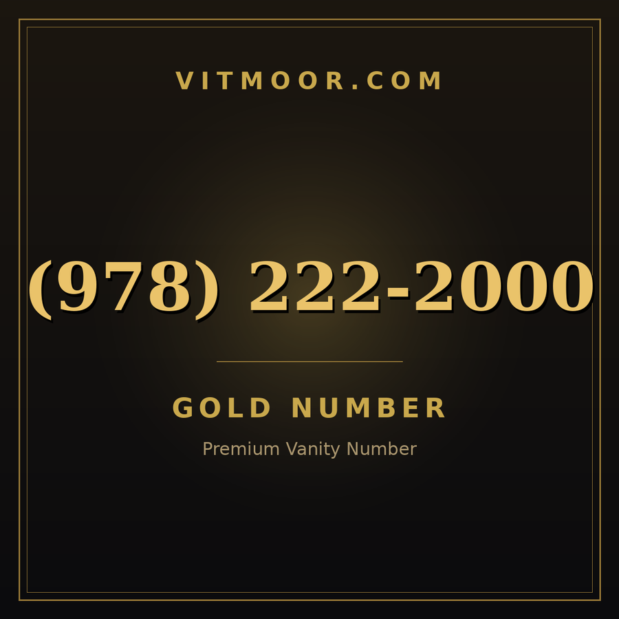 VITMOOR Gold premium number (978) 222-2000