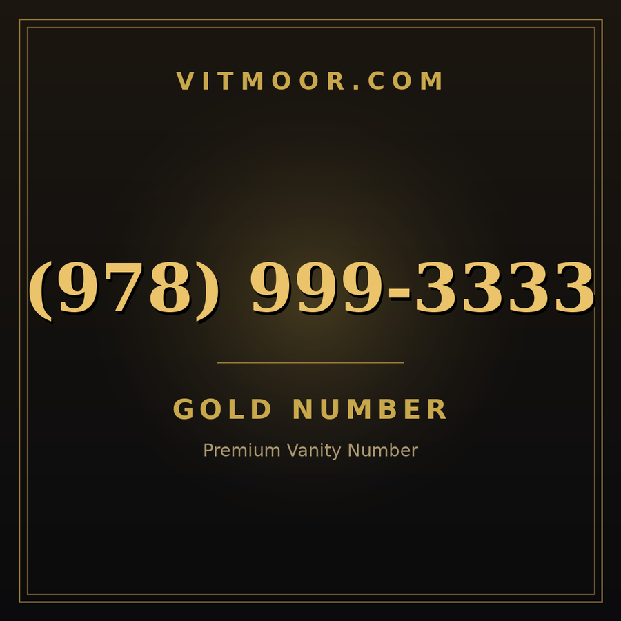 VITMOOR Gold premium number (978) 999-3333