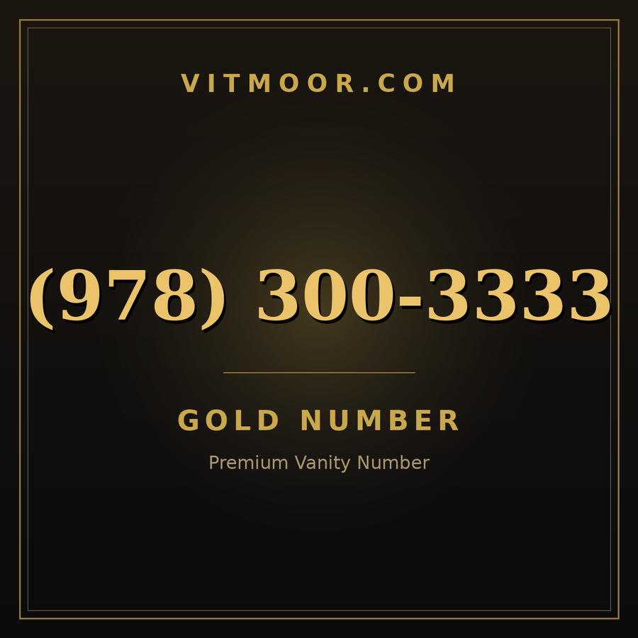 VITMOOR Gold premium number (978) 300-3333