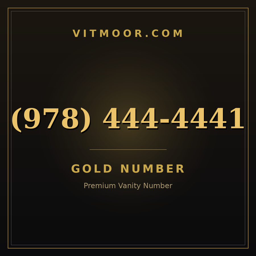 VITMOOR Gold premium number (978) 444-4441