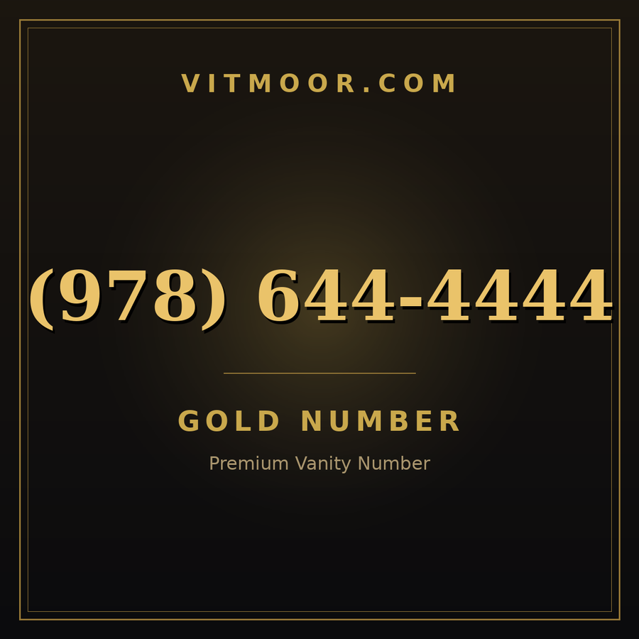 VITMOOR Gold premium number (978) 644-4444
