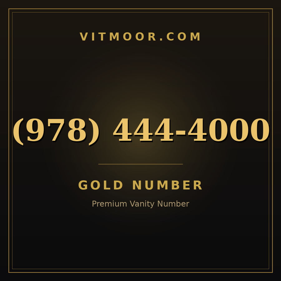 VITMOOR Gold premium number (978) 444-4000