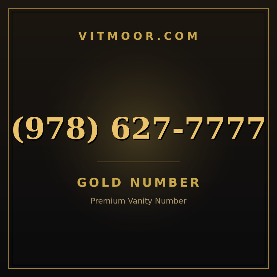 VITMOOR Gold premium number (978) 627-7777