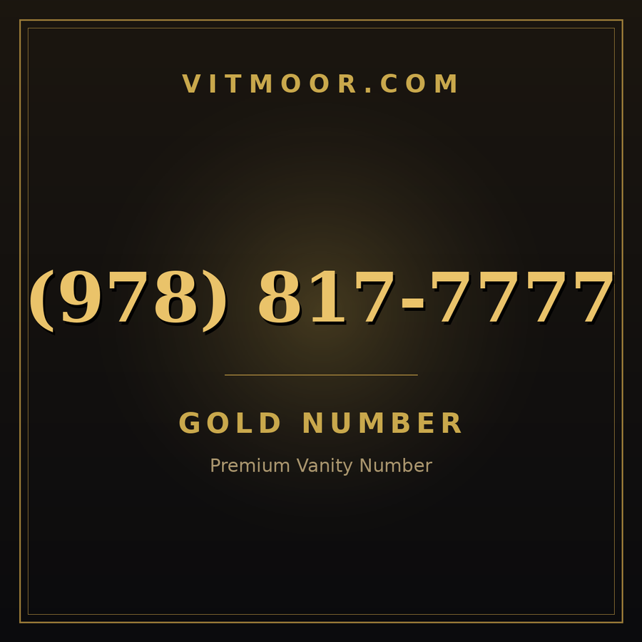 VITMOOR Gold premium number (978) 817-7777