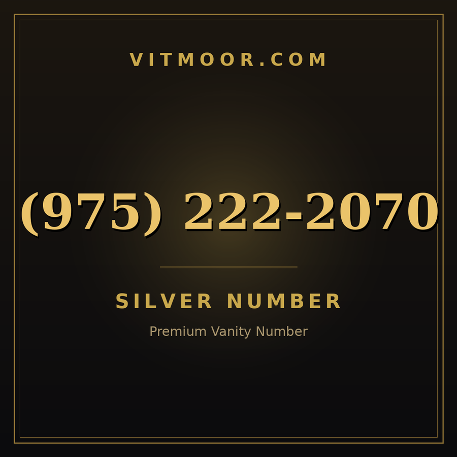 VITMOOR Silver premium number (975) 222-2070