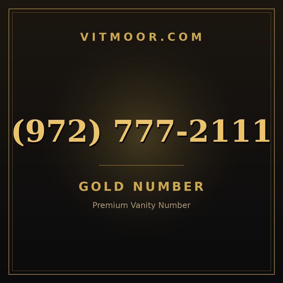 VITMOOR Gold premium number (972) 777-2111